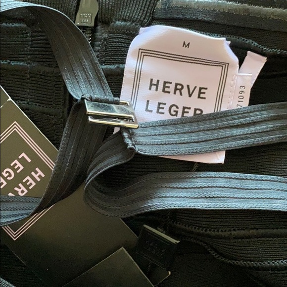 Herve Leger Black Akari Dress - Picture 7 of 8